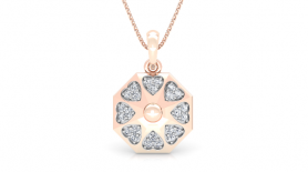  Diamond Pendant & Stud Jewelry Set