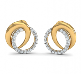 Trinity Two tone Diamond Studs