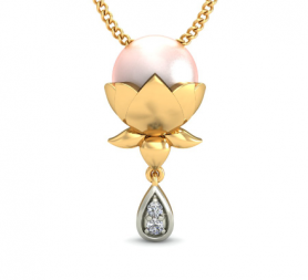 Lotus Pearl Diamond Pendant