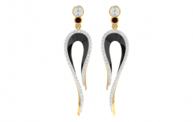 Diamond, Tourmaline & Enamel Earring