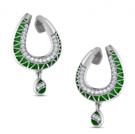 Diamond & Enamel Earrings