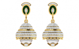 Diamond & Pearl Hanging Earring