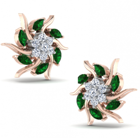 Diamond & Tourmaline Studs