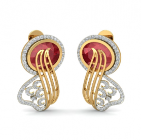 Ruby & Diamond Studs - Birthstone Collection