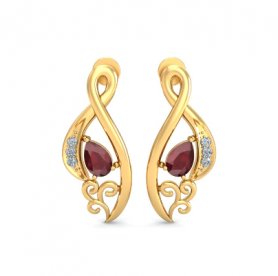 Ruby & Diamond Studs - Birthstone Collection