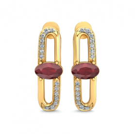 Ruby & Diamond Studs