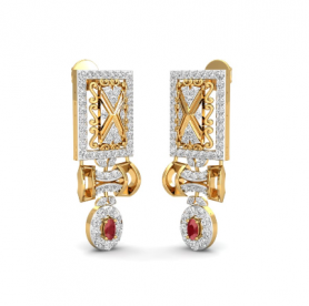 Ruby & Diamond Studs