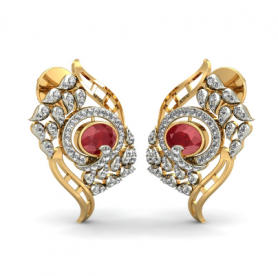 Diamond & Ruby studs - Birthstone  collection 