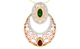 Diamond, Ruby & Emerald Jewelry Set