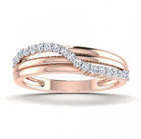 Classic Diamond  Overlapping  Ring 