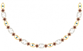 Diamond & Gemstone Jewelry  Set- Necklace & Earrings