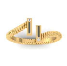 Diamond Rope Cuff Ring