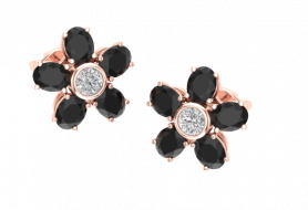 Black Petal Studs