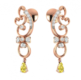 Diamond and Gemstone Danglers - Floral  Collection