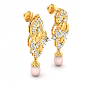 Floral Diamond and Pearl  Dangler