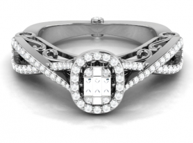 Diamond Filigree   Engagement Ring 