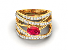 Diamond  and Gemstone Cocktail Ring