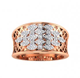 Floral Diamond Filigree Cocktail Band 