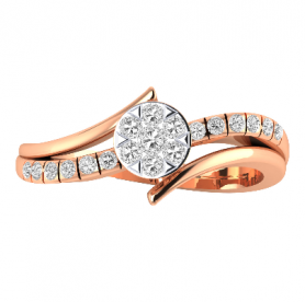 Bypass Diamond Engagement Ring 