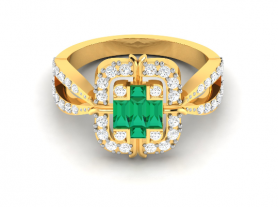 Emerald & Diamond Cocktail Ring 