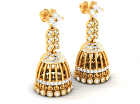 Temple Diamond Jhumkis-Danglers