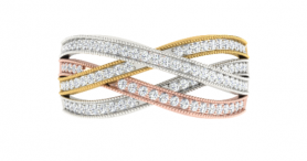 Classic Diamond Two Tone Wedding  Band 