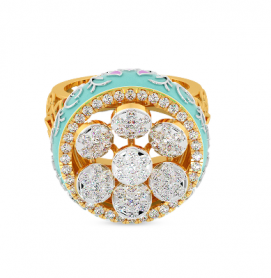 Mughal Diamond & Enamel cocktail Ring - Mughal Collection