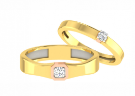 Solitaire Diamond Couple Bands