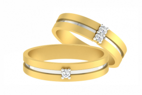 Two Tone Diamond Couple Bands