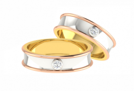 Solitaire Diamond Couple Bands