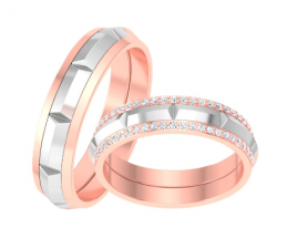 Two-tone Diamond Couple Bands