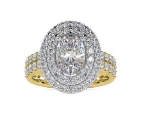 Brilliant Diamond  Wedding Band Cathedral Setting