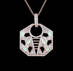 Diamond & Enamel Jewelry Set