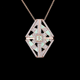 Diamond & Enamel Jewelry Set