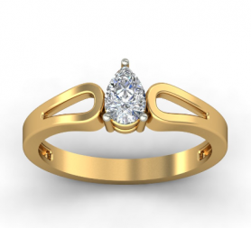 Pear Cut Solitaire Diamond Engagement Ring