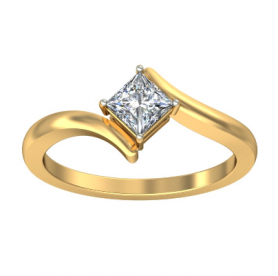 Princess Cut Traditional Solitaire Diamond Engagement Ring Bypass Shank
