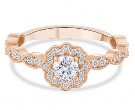 Diamond Milgrain Engagement Ring