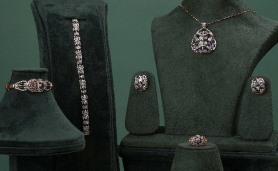 Diamond & Enamel Jewelry Set