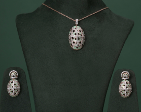 Diamond & Enamel Pendent  Set