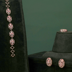 Diamond & Enamel Jewelry Set