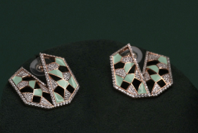 Diamond & Enamel Jewelry Set