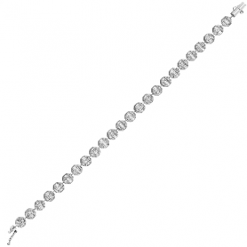 Diamond Tennis Link Bracelet  Baguette and Round Brilliant