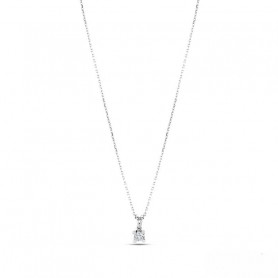 Diamond Solitaire Pendant Earring Set Round Four Prong Setting
