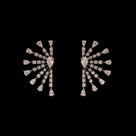Lab grown Diamond Earrings Ear Cuffs Round/Pear Cut