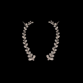 Lab grown Diamond Earrings Ear Cuffs Pear/Round  Cut