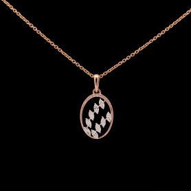 Diamond Pendant Set with Earrings Marquise/Round Cut