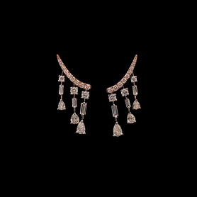 Lab grown Diamond Earrings Ear Cuff Emerald/Round/Pear Cut