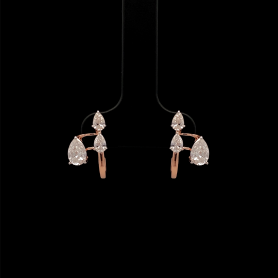 Lab grown Diamond Earrings J-Studs Pear Cut