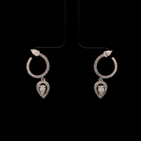 Lab grown Diamond Earrings Pear/Round Cut