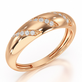 Diamond Band Solar Stripes Men's Diamond Ring
